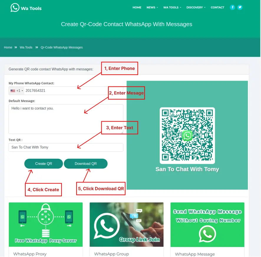 Create Qr-Code Contact WhatsApp With Messages